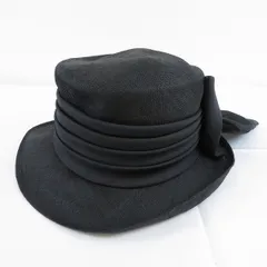 #sh ホワイトリー WHITELEY ハット 帽子 麦わら帽子 黒 ブラック リボン ストローハット イングランド製 英国製 美品 タグ付き 944838 k01