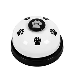 ペット知育玩具　ペット用ベル　猫犬トレーナー　ベル　呼び鈴　ドッグポープリントベル　カウンターベル　訓練用品　おもちゃ　犬 猫 兼用　1個　（ホワイト+ブラック）のサムネイル