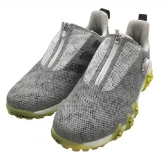 【超美品】アディダス ゴルフシューズ グレー×イエロー コードカオス22 AGX0199 BOA スパイクレス メンズ 27.5 ゴルフウェア adidas