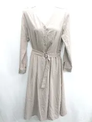 ◇ ⊂ ◎ N. Natural Beauty Basic 長袖 ロング丈 ワンピース サイズM グレー系 レディース E  【1409100035223】