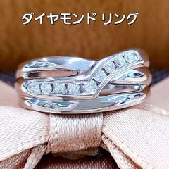 エレガント！ V字 ダイヤモンド プラチナ リング 鑑別書付のサムネイル