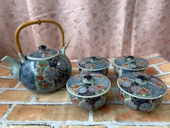 【在庫入れ替えセール￥3.000→￥2.800】『渋い!!』有田焼 胡窯 茶器セット 急須×1 湯のみ(蓋付)×4