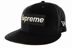 シュプリーム SUPREME × NEW ERA 22AW VELOUR BOX LOGO BLACK 7 3/8 58.7cm ニューエラ コラボ ベロア ボックス ロゴ キャップ 帽子 ブラック 【ブランド古着ベクトル】【中古】☆AA★▲250128