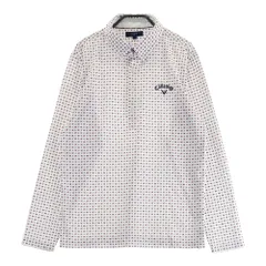 サイズ：L CALLAWAY キャロウェイ  長袖ポロシャツ 総柄 ホワイト系 [240101531115] ゴルフウェア メンズ ストスト