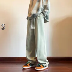 [S]メンズ ファッション 服 オシャレ シンプル 大人 かっこいい 大きいサイズ ストリート 紳士服 アメリカン ウォッシュ ジーンズ 夏 薄手 ストレート ワイド レッグ パンツ カジュアル ロング