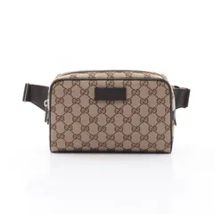 極美品 GUCCI グッチ ウエストバッグ ショルダーバッグ GG キャンバス GGキャンバス グッチ GUCCI ショルダーバッグ レザー 120842 ブラック