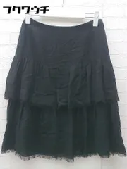 ◇ STRAWBERRY-FIELDS ストロベリーフィールズ サイドジップ 膝丈 フレア ワンピース ブラック レディース 【中古】 【1002800700219】