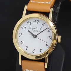 【ソーラー、未使用、極美品】セイコー　アニエス・ベー　V117-KNR0 agnes b.(アニエスベー) / ソーラー腕時計/アナログ/BRW/V117