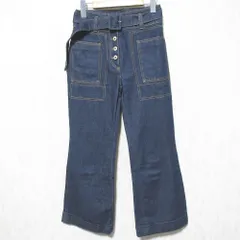 美品 CARVEN カルヴェン ベルト付き デニムパンツ ジーンズ 2631PA007 36 インディゴ レディース 古着 中古 USEDのサムネイル