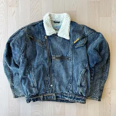 RESCUE ボア デニムライダースジャケット Gジャン デニムジャケット