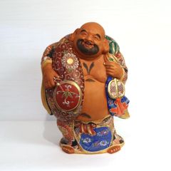 九谷焼 七福神 布袋様 縁起物 一尺ニ寸 (昭和の品) 一点もの 希少 七福神 縁起物 布袋様 九谷焼 置物 布袋尊 年代物