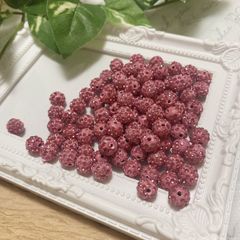 ピンク クレイビーズ ラインストーン 10個 set