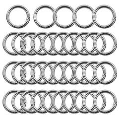 【新着商品】[FUPUTWO] カラビナ 丸型 キーホルダー キーリング DIY アクセサリー パーツ セット (シルバー)