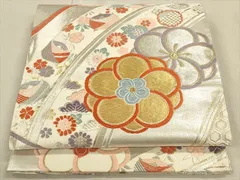 平和屋着物◎六通柄袋帯　糸巻き雪輪草花文　金銀糸　逸品　CAAH5681qe