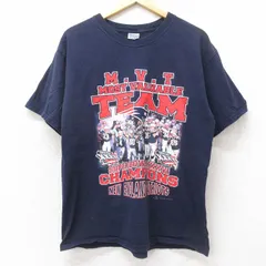 XL/古着 半袖 ビンテージ Tシャツ メンズ 00s NFL ニューイングランドペイトリオッツ コットン クルーネック 紺 ネイビー アメフト スーパ