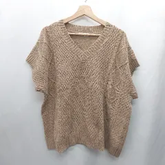 ◇ ⊇ SM2 サマンサ モスモス 袖なし ニットベスト サイズF ベージュ レディース E  【1502060025478】