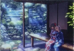 絵師100人展09 アクリルアートプレート　005 Anmi 雨上がりの庭園 2025年最新】絵師100人展 アクリルプレートの人気アイテム