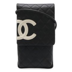CHANEL シャネル カンボンライン ココマーク ショルダーバッグ ショルダーポーチ ポシェット カーフスキン レザー ブラック 黒 ホワイト A28124 CHANEL シャネル カンボンライン ココマーク ショルダーバッグ