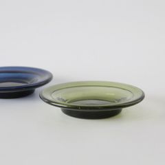 星耕硝子・縁返し小皿（緑）