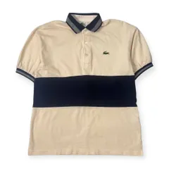90s  LACOSTE ラコステ 文字ワニ 鹿の子 半袖 ポロシャツ 3/アイボリー系 メンズ ビンテージ