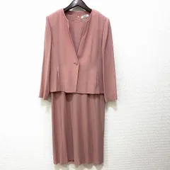 #axc  レリアン Leilian セットアップ 9 ピンク系 ワンピーススーツ ノーカラー 半袖 レディース [864459]