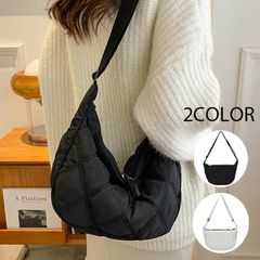 ショルダーバッグ レディース キルティング モコモコ 斜めがけ 黒 白