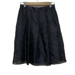 PaulStuart(ポールスチュアート) スカート サイズ6 M レディース - ダークネイビー ひざ丈/シースルー/格子柄