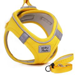 新品 つけやすい お散歩 人気 りーど 抜けない 小型けん セット 子犬 付き 超小型犬 気管虚脱 調整 首輪 負担 リード 反射 パピー 軽量 猫 着脱簡単 小型犬 はーねす ハーネス おしゃれ pochi(ミルポッチ)犬 (M Miru イエロー)