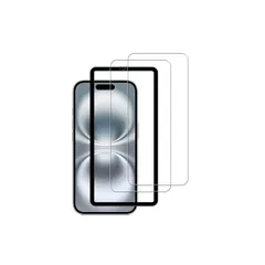 KPNS iphone 16 plus ガラスフィルム【2枚セット】ガイド枠付き 日本素材製 iPhone16 Plus iphone 15 plus 用 ガラスフィルム 強化ガラス カバー 保護フィルム 1