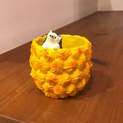 ハリネズミとパイナップルの植木鉢　多肉植物寄せ植え　ちまちま寄せ　小さい植木鉢　かわいい　インテリア　雑貨　園芸雑貨