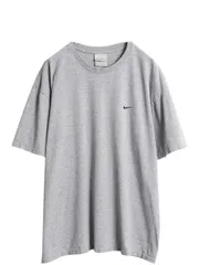 【お得なクーポン配布中!】 00s ナイキ スモール スウッシュ 刺繍 半袖 Tシャツ メンズ XL オールド コットン ワンポイント シンプル カットソー 大きいサイズ グレー