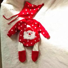 サンタロンパース　帽子付き