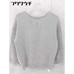 ◇ BEAMS LIGHTS ビームス ライツ 切替サテン調 七分袖 ニットカットソー グレー ベージュ レディース 【中古】 【1104060000716】
