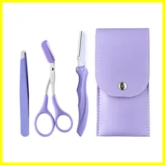 眉毛カット 眉毛ハサミ はさみ 櫛付き 眉毛 毛抜き 眉用キット 眉メイクアップ道具 (3点セット) ステンレス製 眉毛剃り 収納袋付き 眉毛セット レディース nalaina メンズ