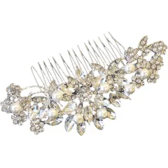 ヘッドドレス ヘッドアクセサリー ウエディング ブライダル ヘアコーム リーフ ヘアアクセサリー 二次会 パーティー 結婚式 演奏会 発表会 髪飾り [B41]