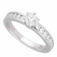 TIFFANY&Co. ティファニー ダイヤモンド(0.30ct D-VVS1-Ex)チャネルセット ハーフサークル リング Pt950 プラチナ 約8号 #48【送料無料】指輪【中古】24461204