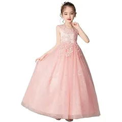 【新品】 [Ｋａｙｉｙａｓｕ] 子供ドレス ピアノ 発表会 女の子 フォーマル ロングドレス 結婚式 卒業式 パーティー 刺繍 入園式 120-170 3－13歳に適合(140 ピンク) 1