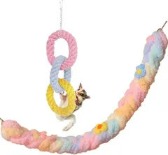 nijimomo モモンガ おもちゃ ロープ 小動物 遊び場 ブランコ 吊り下げ