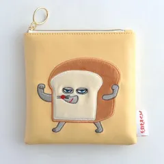 パンどろぼう ボア刺繍ポーチ（イエロー）