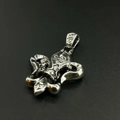 クラウン フレアリス クロス シルバー925 ペンダントトップ 高品質 重厚 チャーム 百合 クロス 王冠 silver925 アクセサリー スターリング ブレスレット チャーム