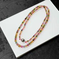 極上美品★【ウォーターメロントルマリン】★ネックレス  アクセサリー 天然石A 3.3-6.2mm ZB6250