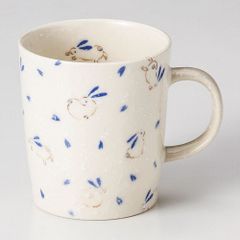 跳ねうさぎ青軽いマグ　マグカップ