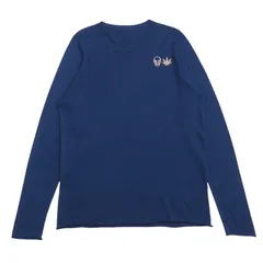 未使用 lucien pellat-finet ルシアンぺラフィネ スカルスリーブ カシミヤ100％ 長袖 ニットカットソー セーター M ネイビー  レディース 古着 中古 Lucien Pellat-Finet ルシアンペラフィネ スカル インターシャ