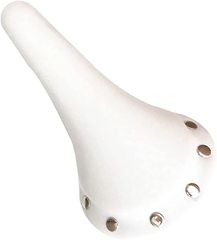MORY TRADE Classic Saddle, Leather-like, Slim, Retro, Vintage, for Mini Velo and Chromoly Bikes (White)