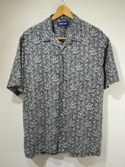90s 00s ビンテージ Ralph Lauren POLO GOLF ラルフローレン CLAYTON ブラック 黒 フラワー 総柄 オープンカラー 開襟 半袖 S/S シャツ L CALDWELL USA 古着