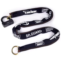 Kaedear(カエディア) バイク ロック チェーンロック 鍵 パッドロック 長さ2000mm スクエアチェーン 9mm 高耐久 SPキーシリンダー 盗難防止 キー 紛失 複製サービス SP-GUARD KDR-LK2S-2000 (2000mm)