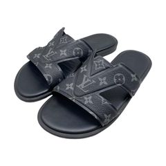 【美品】ルイヴィトン サンダル オアシス ライン ミュール モノグラム 黒 7 ☆E2730 ルイヴィトン サンダル LV オアシス・ライン ミュール