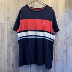 NAUTICA 半袖Tシャツ ビッグプリント ネイビー ビッグサイズ ゆったり【メンズXL】