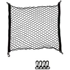 ラゲッジネット 70x70cm 汎用 トランクネット カーゴネット フック付 荷物固定 荷崩れ防止 SUV ワゴン プジョー等に 管理S4