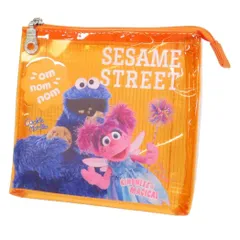【メール便】セサミストリート コスメポーチ スクエア3ポケットポーチ OR オレンジ マリモクラフト 小物入れ キャラクター グッズ 